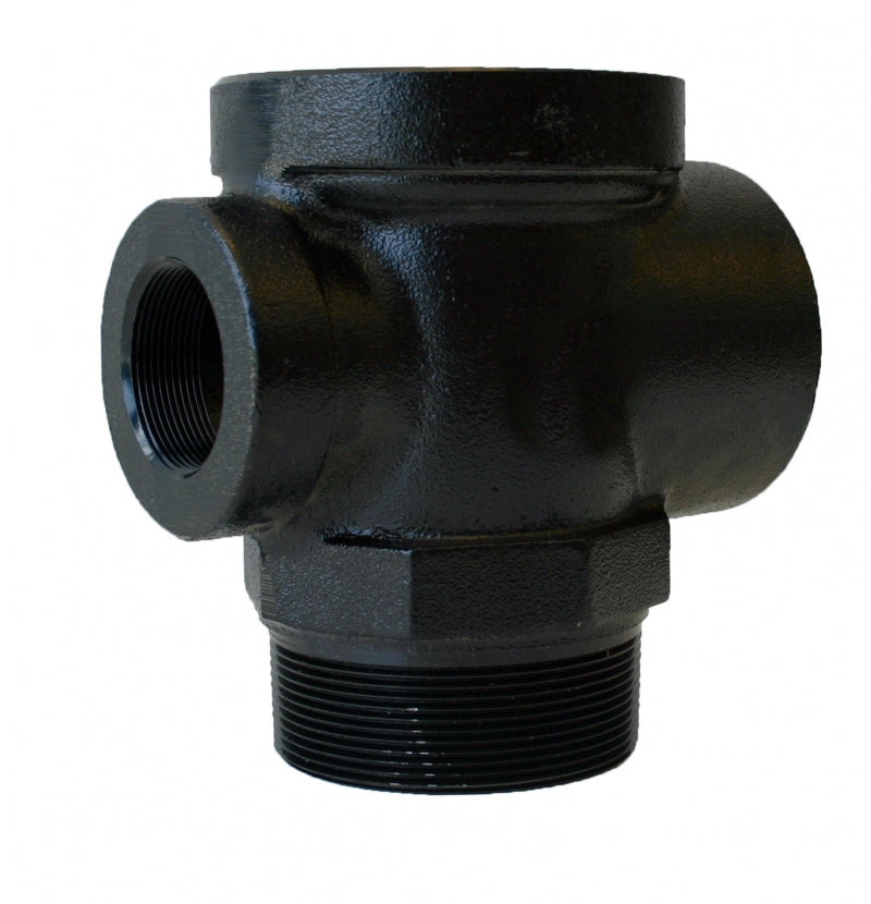 Extractor fitting with cage, cast iron body, brass cage, for vent line of underground storage tank.