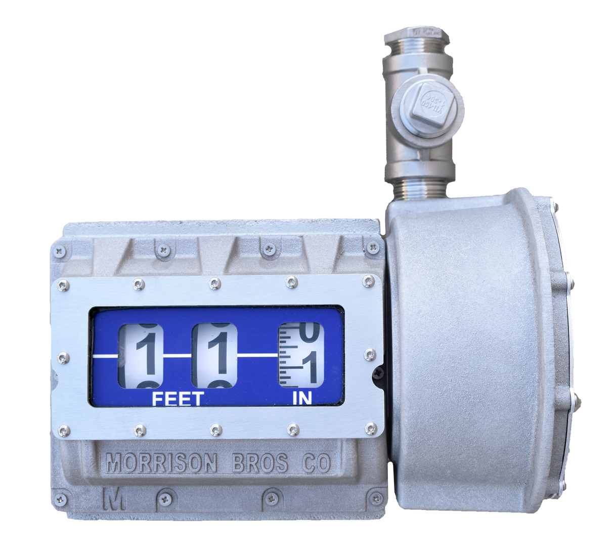 Mechanical vertical tank gauge tank mount bracket