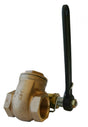 Quick opening gate valve with spring, brass body, ductile iron handle.