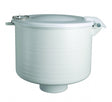 Male, Spill Container, No Drain, Centered, Coated White