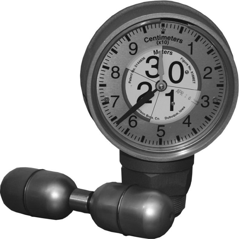 Metric Face Clock Gauge w/Drop Tube Float W/BSP Male Threads